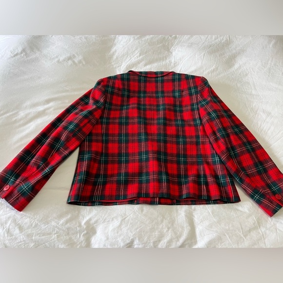 Pendleton | Women SZ 40 (XL) | VTG Blazer Skirt Suit | Lennox Tartan Wool Red - Picture 10 of 15